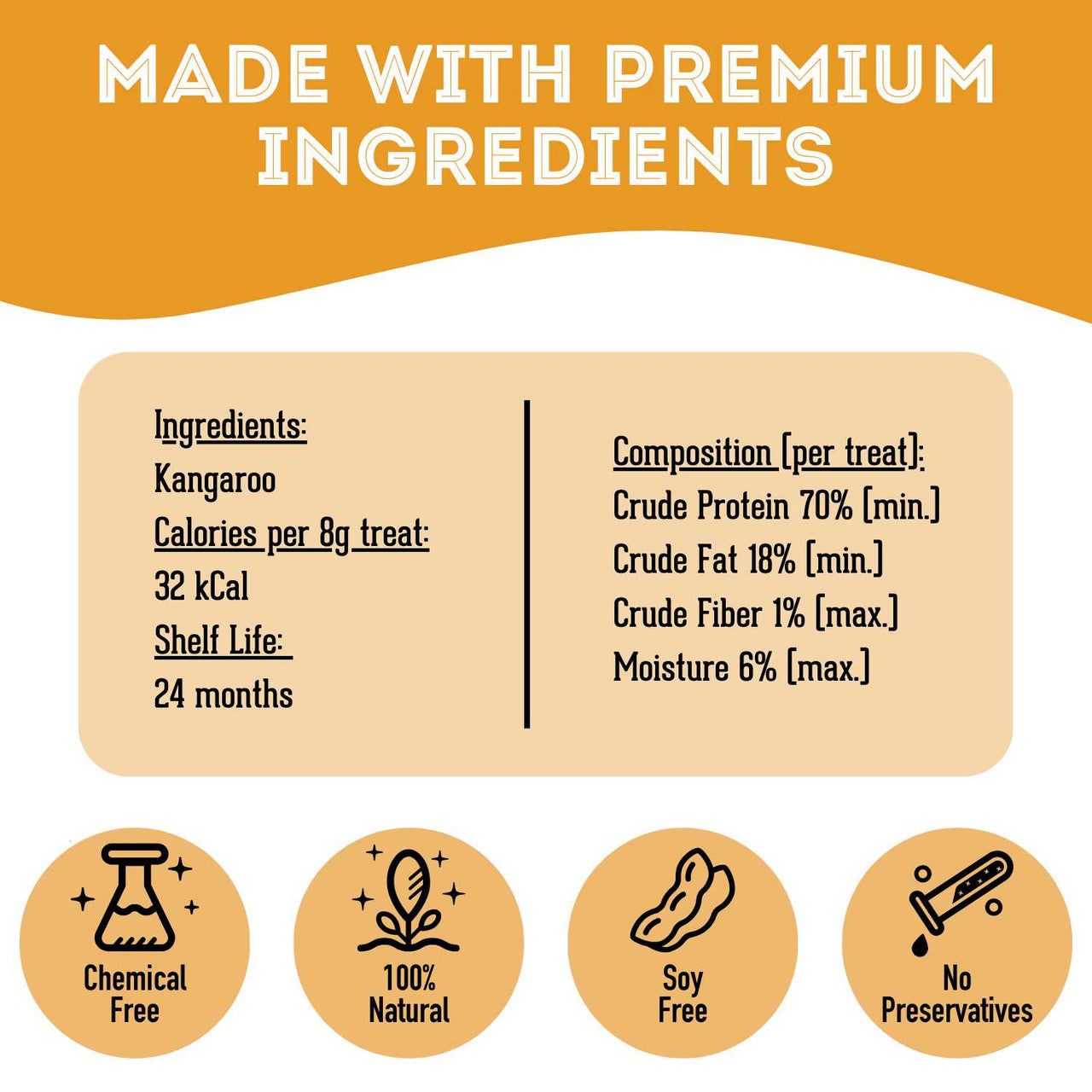 Premium Dehydrated Kangaroo Treat