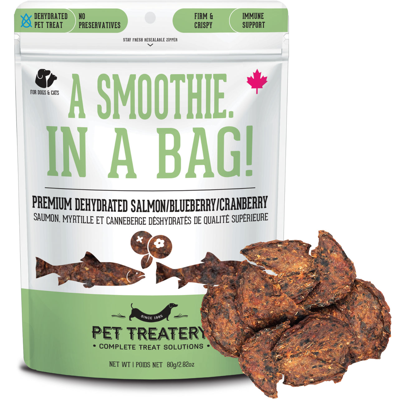 Premium Dehydrated Salmon, Cranberry & Blueberry Treat